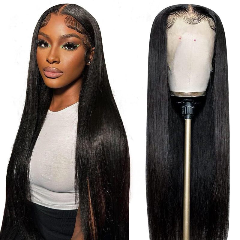 European and American wigs real hair silk forehead lace 13x 6 real hair straight hair ladies headgear foreign trade cross-border wholesale