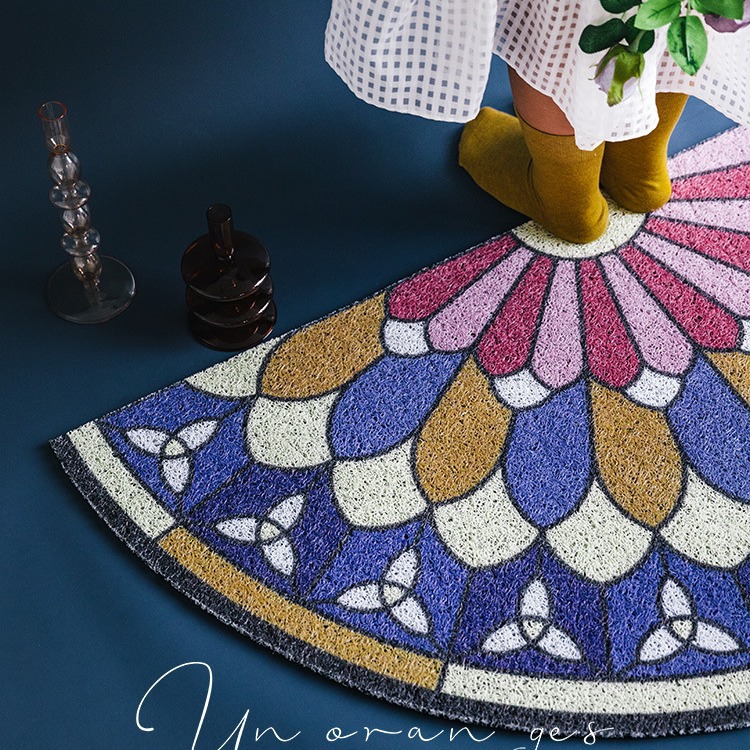 Estilo Europeo semicírculo puerta Mat eliminación de polvo de alambre anillo puerta Mat puerta de entrada Mat casa puerta alfombra entrega