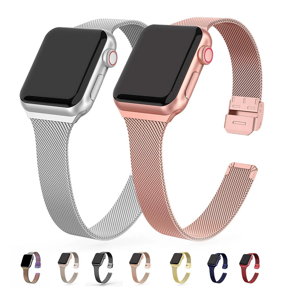 Применимо к Apple AppleWatch часы, тонкий пояс, двойной магнитный стальной ремешок iWatch