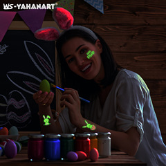 Cross-border new children's Easter glow-in-the-dark tattoo face sticker cute rabbit egg waterproof glowing tattoo sticker