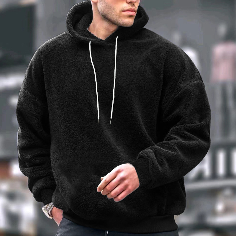 Autumn And Winter Large Size Hooded Men's Casual Cool Fashion Sweater Coral Fleece Jacket Men_viptrois.com