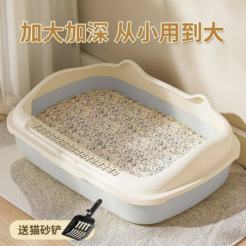 고양이 쓰레기통, 초대형 저렴한 배변기, 반폐쇄형 개 변기, 탈취제 및 물 튀김 방지, 고양이 및 새끼 고양이를 위한 초대형 용품
