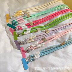 Ins風汎用携帯ケース耐久性のあるロングタイプのストラップ編みベルト斜め掛け肩掛け首携帯チェーン斜め掛けチェーン