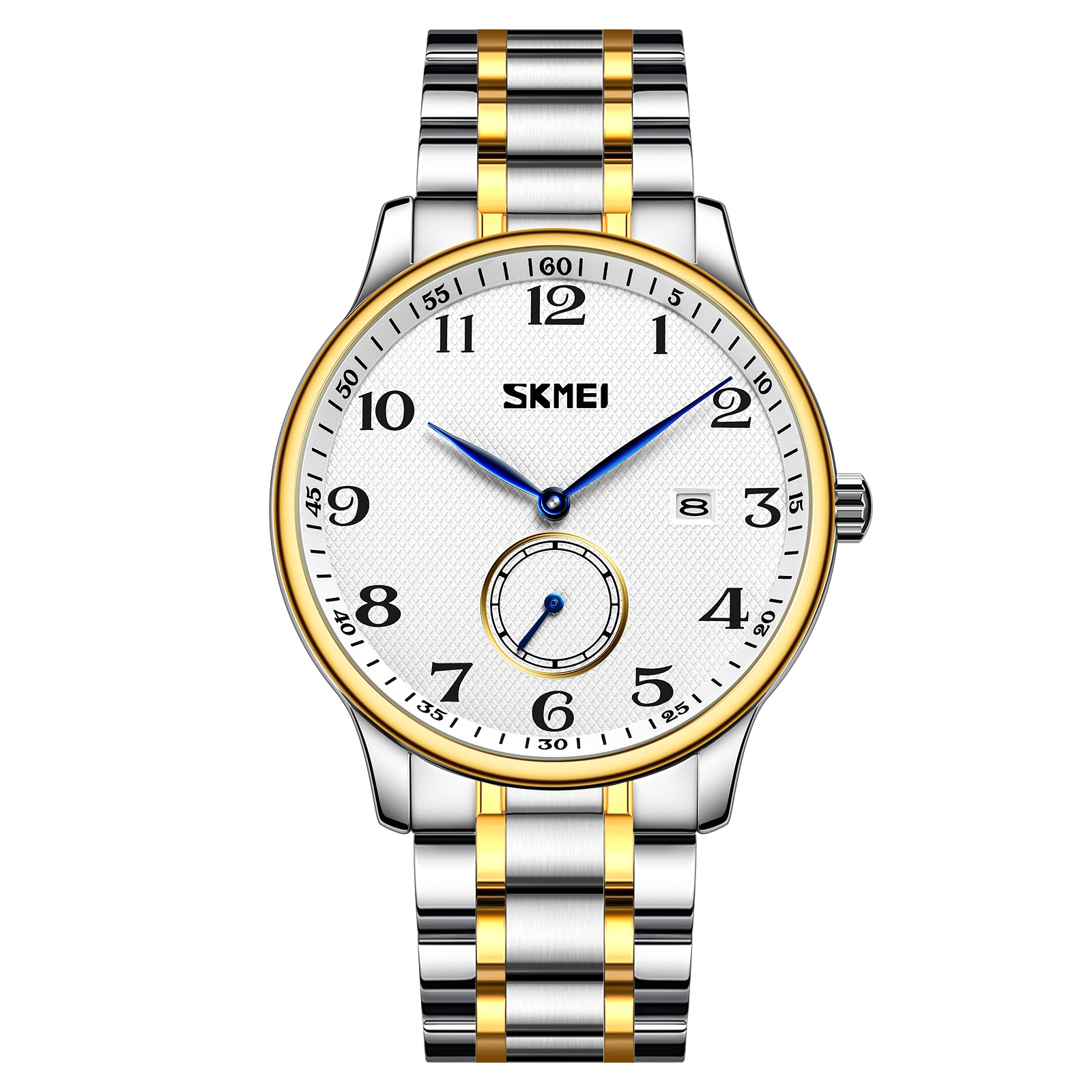 Momento de acero sólido reloj de hombre calendario de números árabes relojes de negocios comercio exterior regalos al por mayor personalizados