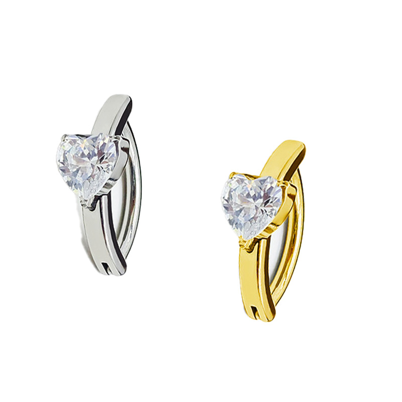 Herz Zirkon Bauchnabelpiercing Aus Titan Für Damen Und Herren_voghion.com