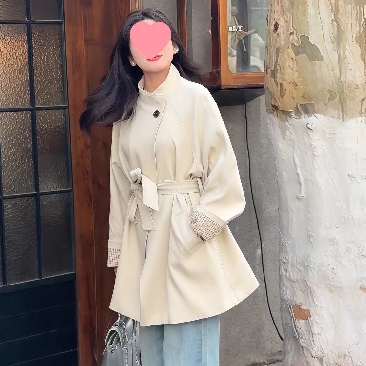 淡人穿搭韩版风衣外套春秋2025时尚新款小个子中长款气质百搭大衣|undefined