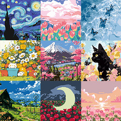 20x20CM風景デジタル油絵手作り癒し油絵diyデジタル油絵露店装飾画メーカー卸売り