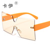 The new frameless cut -cut sideline sunglasses connect the personality wind mirror frame multi -color colorful cross -border supply sung 7321