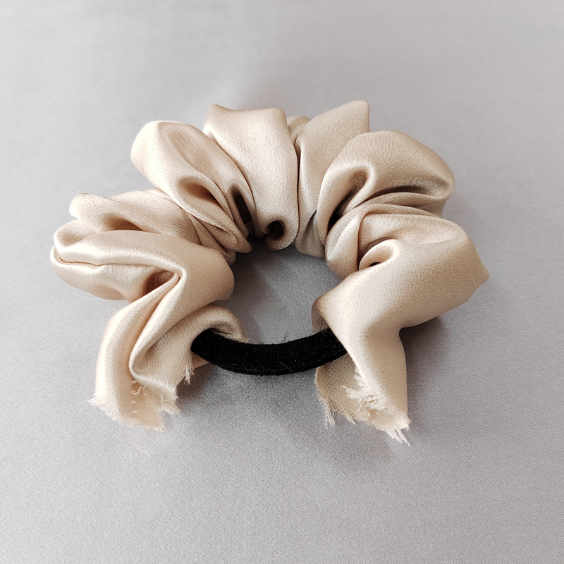 19 M 3,5 CM banda de pelo de seda banda de goma gruesa alta elástica Cola de Caballo updo cuerda de pelo accesorios para el cabello hembra Flor de seda de morera tocado