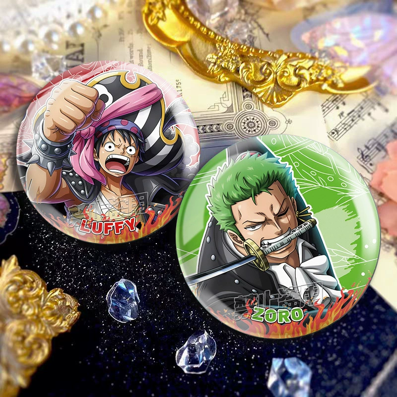 One Piece Japanese comic derivative product PET double flash bar reflective craft tinplate millet badge
