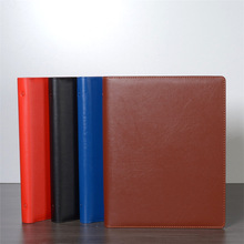 加宽活页外壳A4-30孔光面皮纹 硬壳文件夹 活页夹 大红色皮面
