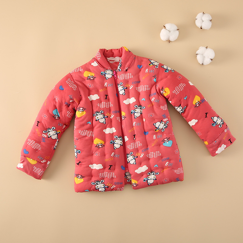 纯手工棉花棉衣女童装冬季宝宝加厚保暖棉服大童内胆棉袄外套