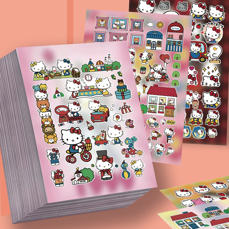 8 Pieces of Hellokitty Cut Film Stickers Sanrio High-Looking and Cute Ins Style Collage Material Package Waterproof Stickers 8 Pieces of Hellokitty Cut Film Stickers Sanrio High-Looking and Cute Ins Style Collage Material Package Waterproof Stickers