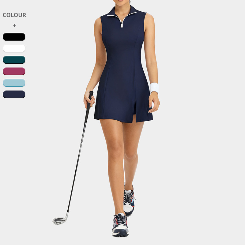 Cross-Border Women's Golf Clothing Set Casual Sports Dress with Shorts Polo Collar Short Skirt 1294