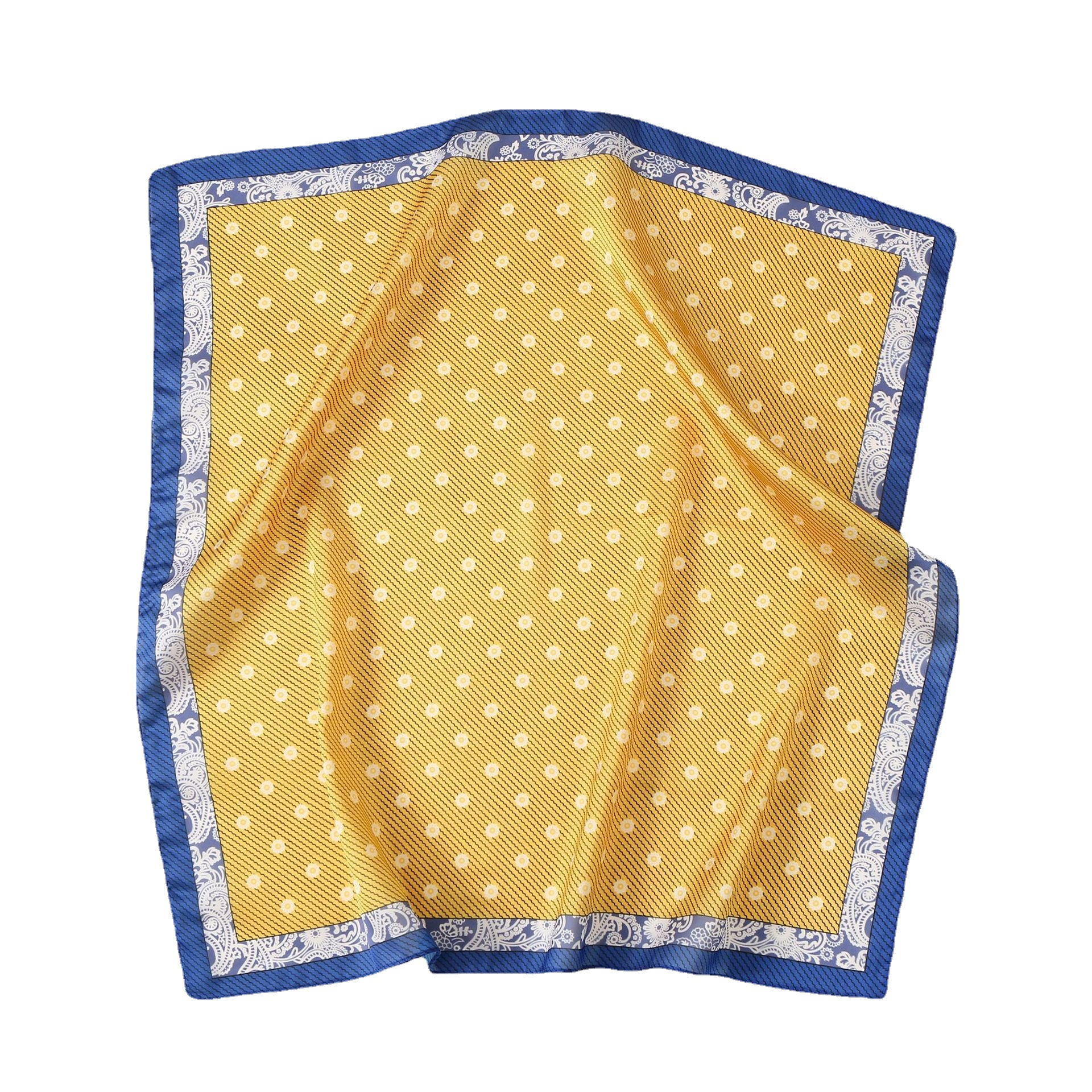 Corea del Sur Margarita satén pequeña bufanda cuadrada moda de las mujeres delgada decorativa pequeña bufanda protector solar imitación bufanda de seda de mora