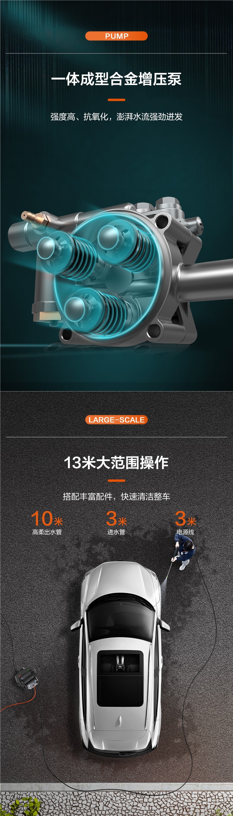 Yili Car Washing Machine High-Pressure Water Gun Household 220V Booster Water Pump Powerful Floor Washing Machine Portable Car Washing Artifact