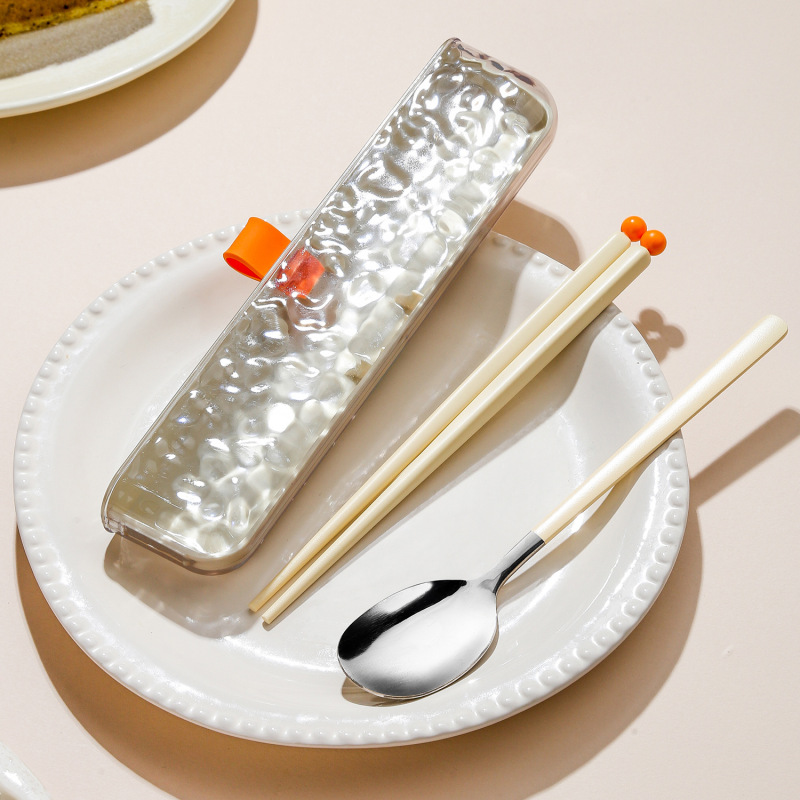 316 ステンレス鋼の箸とスプーンセット食器ポータブルテイクアウト収納ボックスオフィスワーカーと学生のための個人ボックス|undefined