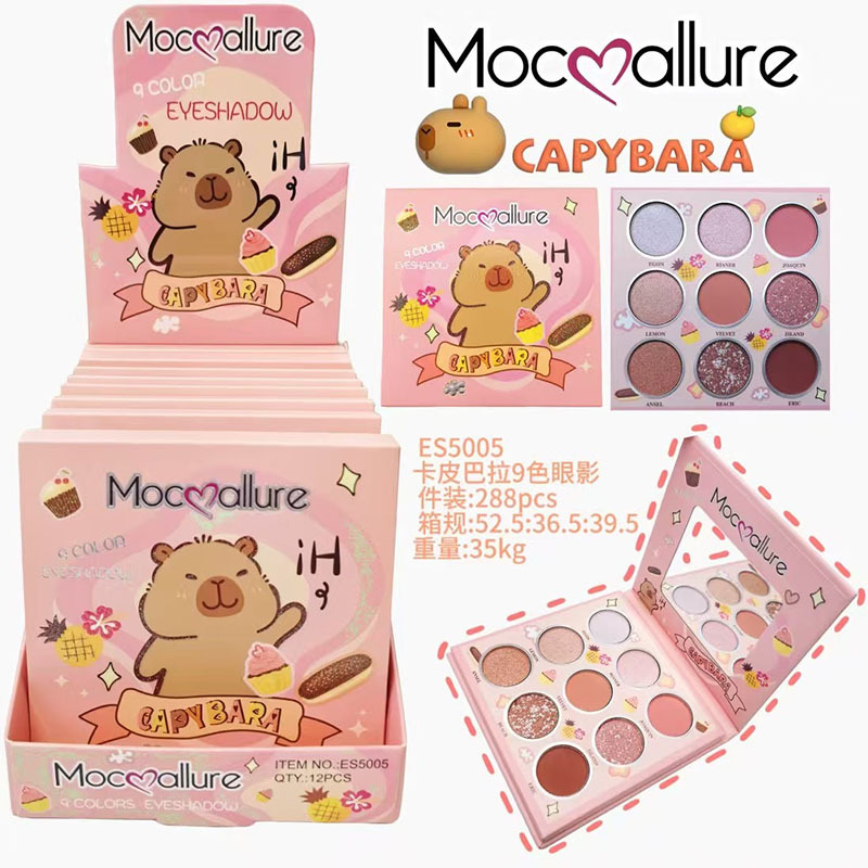 Mocoallure nueva paleta de sombras de ojos de papel multicolor de dibujos animados transfronterizos de comercio exterior paleta de sombras de ojos Kapibala