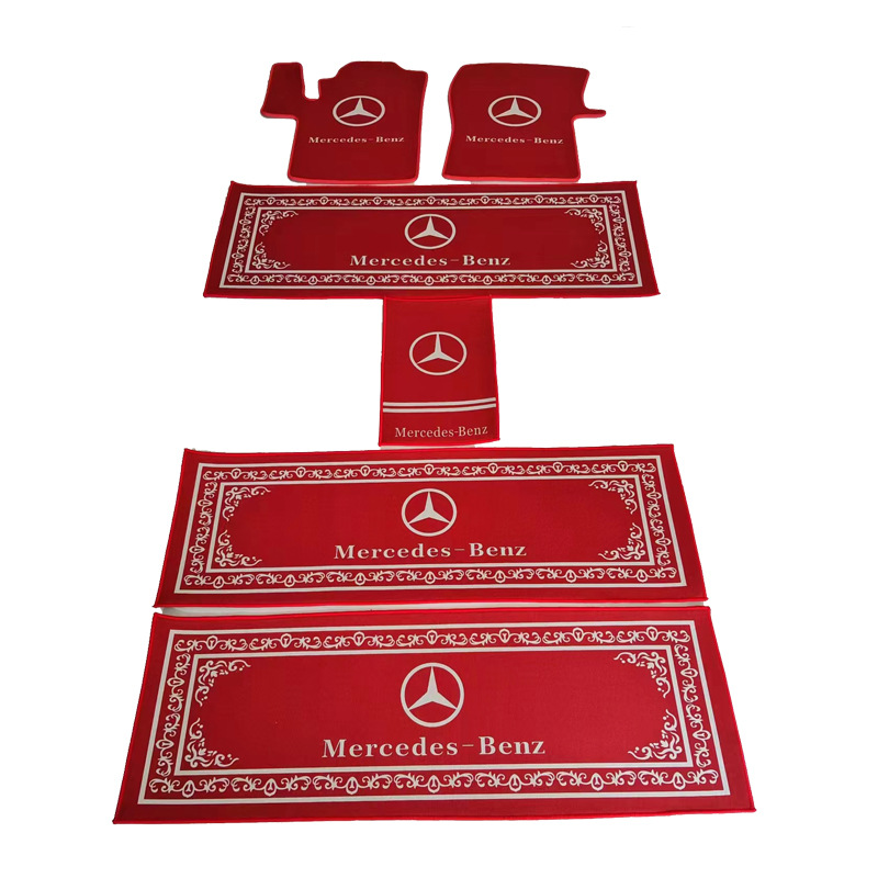 for Mercedes-Benz | Mercedes-Benz Modelə uyğun ayaqaltı - mercedes-benz-full-set-red-thickened