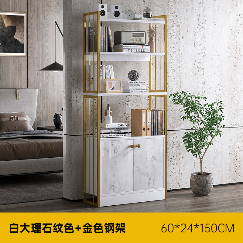 [캐비넷 도어] 화이트 대리석 컬러 + 골드 프레임 60*24*150cm