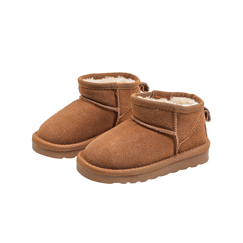 Children's demi-season warm retro low boots
