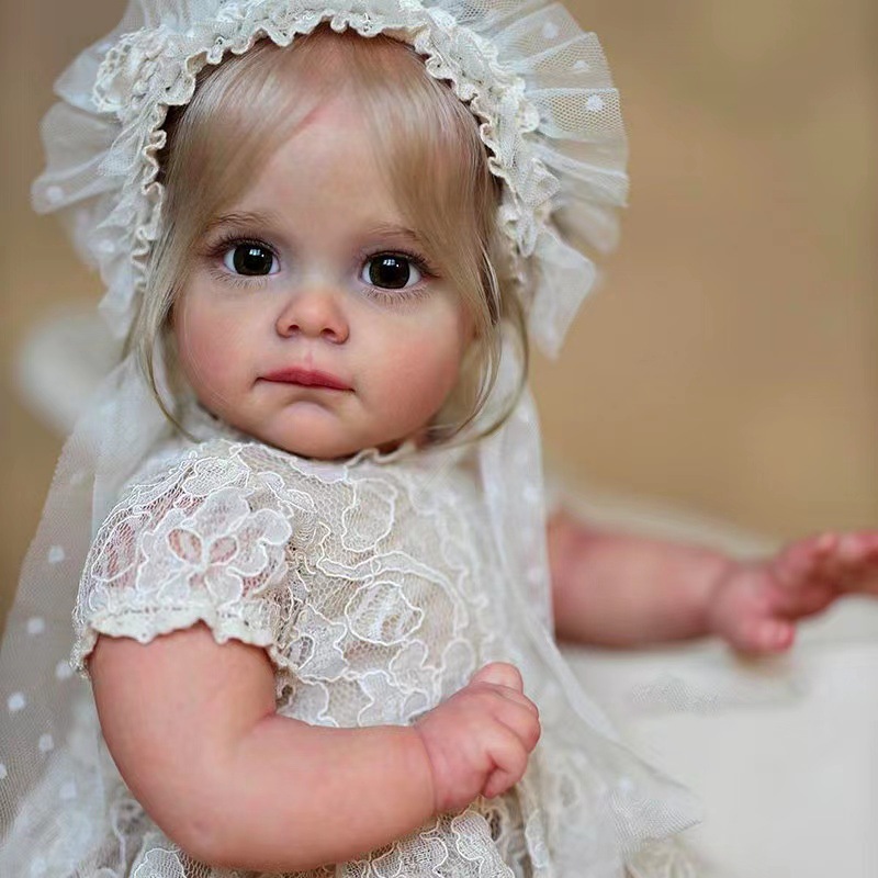 Muñeca Reborn de Simulación Niña de Vinilo Pintado en 3D a Mano para Niños
