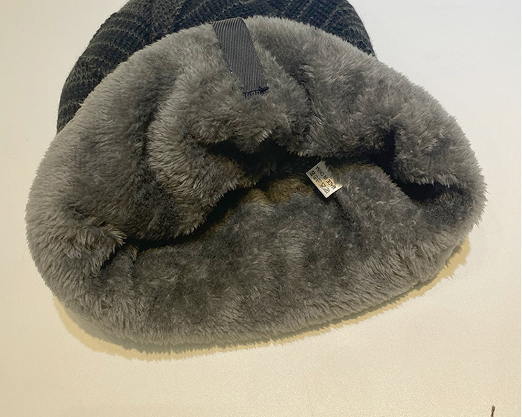 Cappello Cappello alla moda lavorato a maglia Cappello di lana Inverno Velluto caldo AB Filato Gancio Manica Protezione per le orecchie Cappello da esterno da uomo_voghion.com