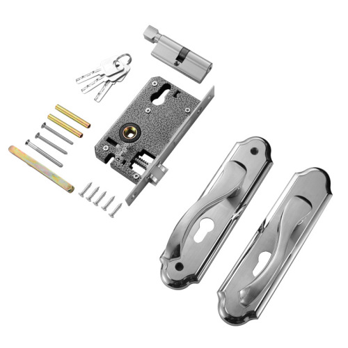 Stainless steel 304 door lock indoor silent lock hotel anti-theft room door lock bedroom door mechanical wooden door lock wholesale