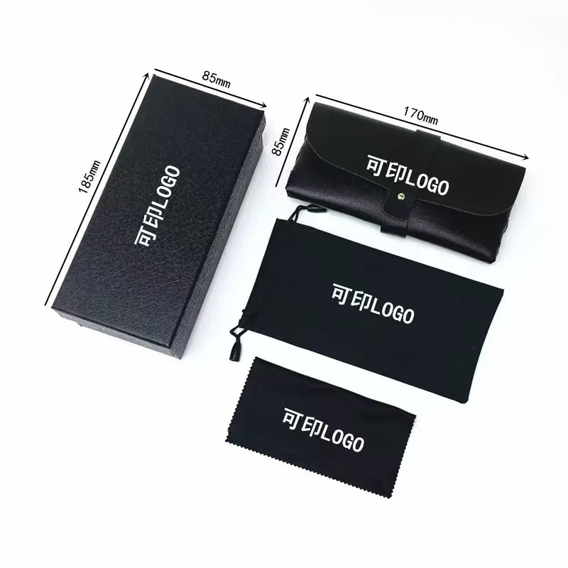 Simple High-End Glasses Case Hard Case Glasses Accessories Glasses Cloth Convenient and Convenient High-End Glasses Leather Case Wholesale