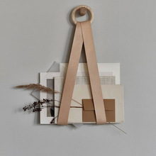 现货北欧ins风杂志收纳袋 壁挂式报刊装饰架 简约皮革书架