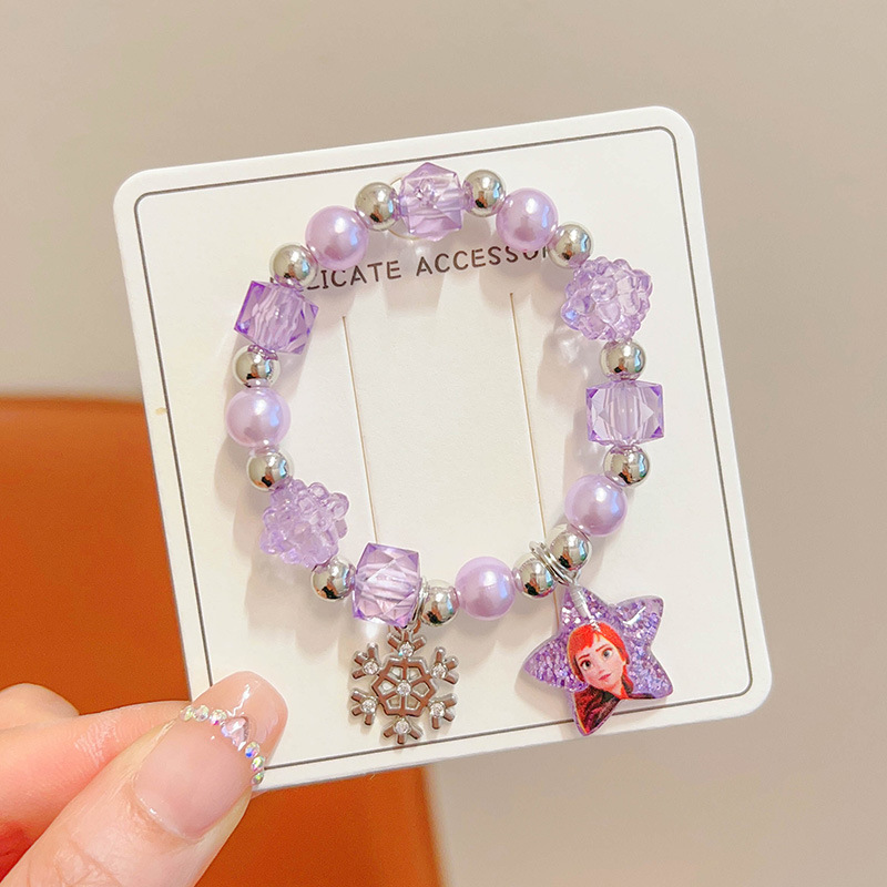 Linda niña nueva pulsera de princesa de dibujos animados niños Anna Aisha colgante pulsera cadena de joyería para niñas de nicho