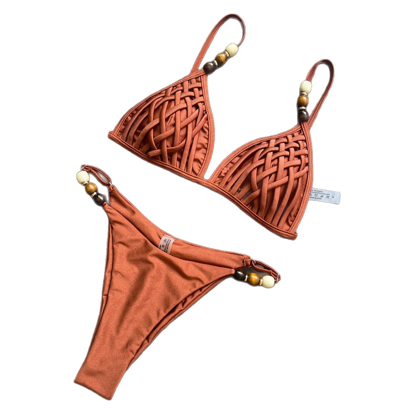Women's Clothing Women's Sexy Solid Color Bikini Two Piece Swimsuit Style Best Seller Quick-Dry Polyester, Modest Coverage_voghion.com
