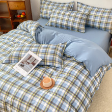 加厚植物羊绒四件套床上用品床单被套宿舍三件套学生简约斜纹套件