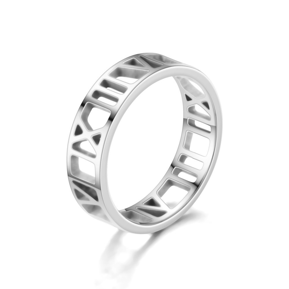 New Simple Stainless Steel Roman Cut Ring Wholesale Nihaojewelry display picture 3