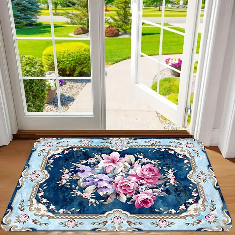 Alfombra de franela estampada, estilo playa, antideslizante, resistente a la suciedad, resistente al desgaste, alfombra para la entrada, dropshipping transfronterizo Y2.