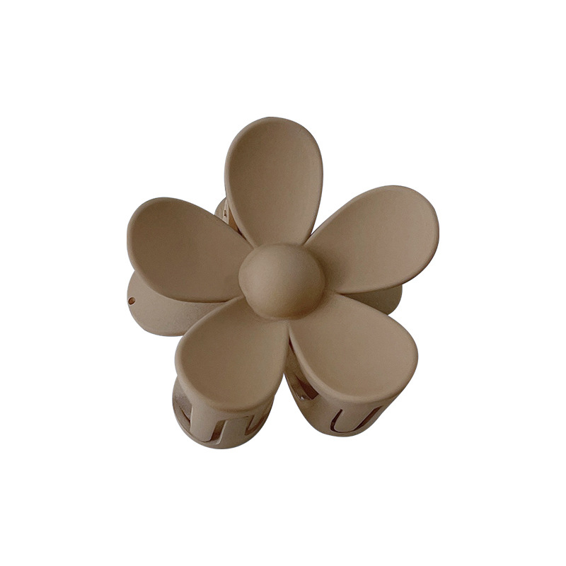 Nuevo elegante horquilla trasera cabeza baño clip tocado clip de tiburón Estilo coreano primavera/verano leche marrón serie captura clip neto rojo