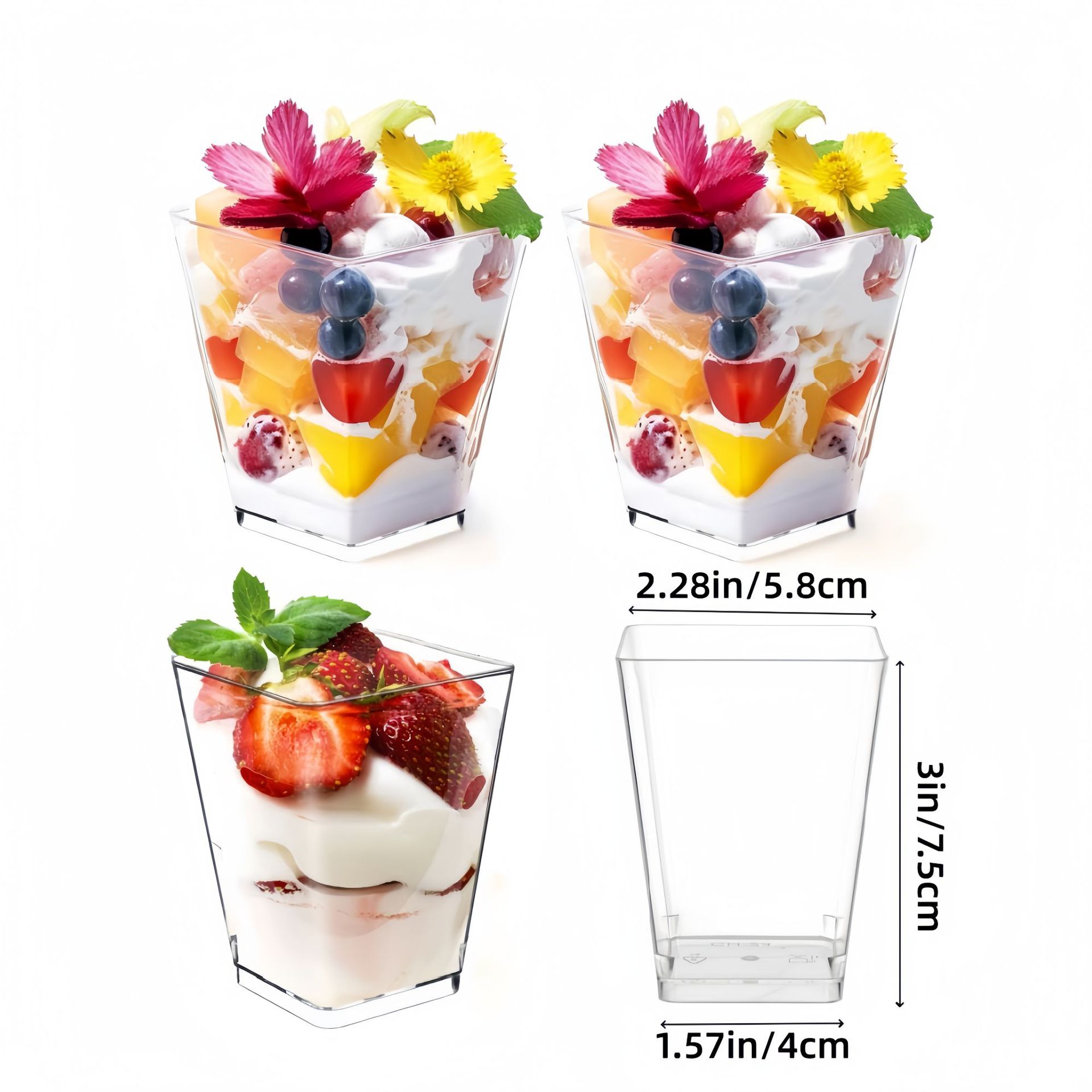 Vaso Desechable de Plástico para Mousse de Plástico PS Desechable para Postres y Repostería image 50