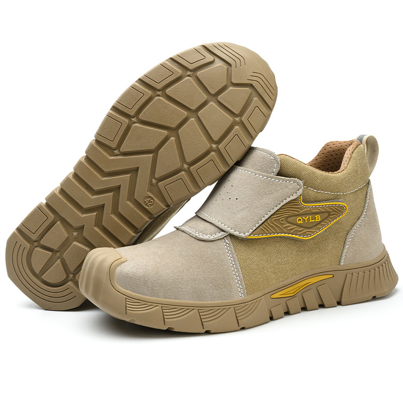 厂家直销电焊劳保鞋防砸防刺穿新款透气翻毛皮女安全防护鞋