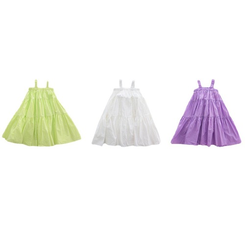 Girls Dress Summer Dress Fashionable Children's 2024 Spring and Summer Korean Version Children's Clothes Cake Princess Children's Suspender Skirt