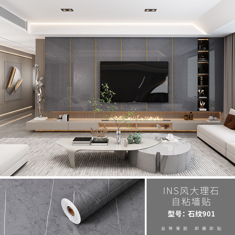 imitación de mármol azulejos de pared pegatinas de baño cocina impermeable 3D estereoscópio sala de estar TV fondo papel pintado autoadhesivo