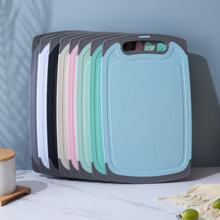 Double-Sided Cutting Board Wheat Straw Vegetable Cutting Board Non-Slip Kitchen Food Supplement Fruit and Vegetable Outdoor Camping Style Light Food Baking