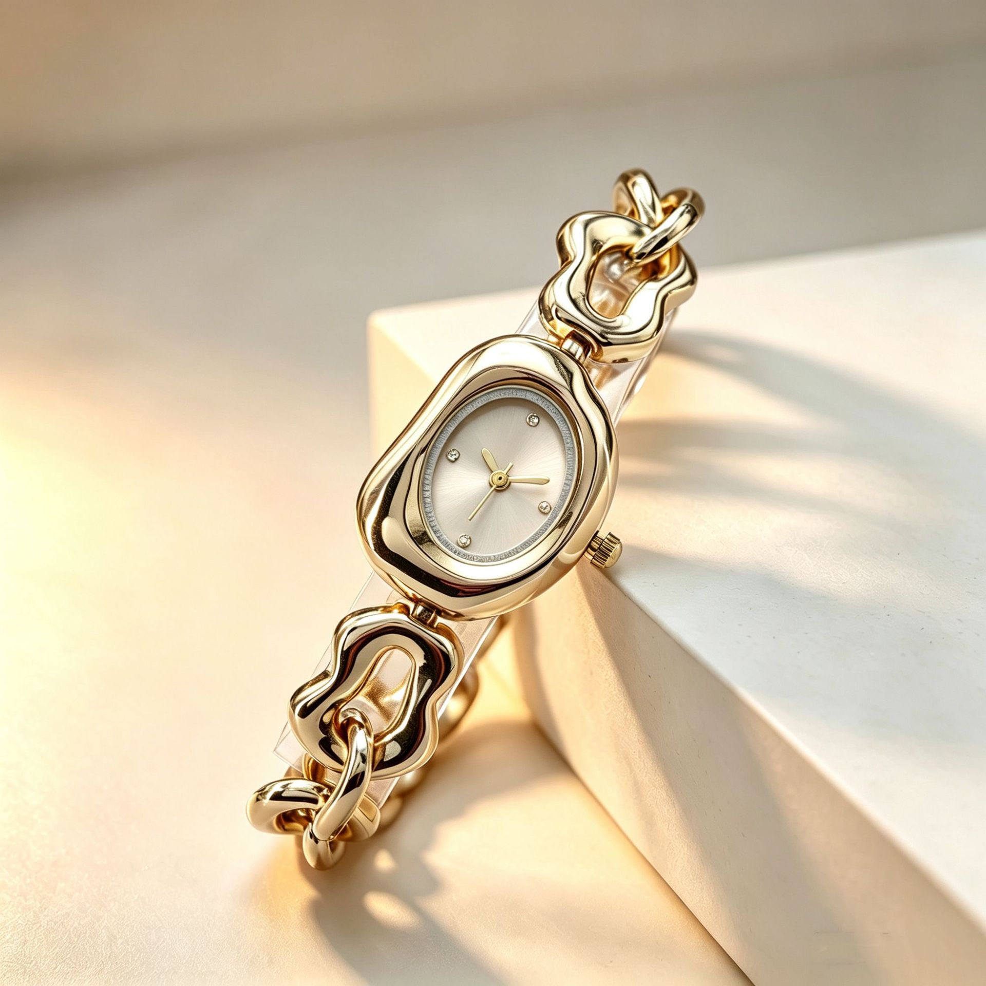 New cross-border women's watch with unique design, irregular shape, quartz watch with an oval dial