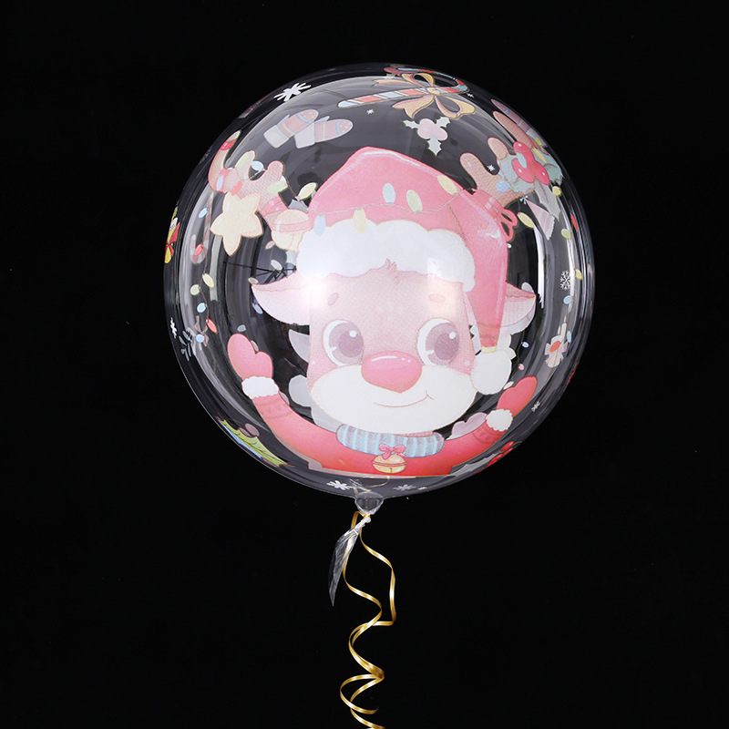 Globo transparente navideño, Santa/ muñeco de nieve