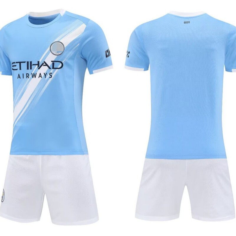 25-26B Man City home club football jersey children's clothing adult size 14-3XL