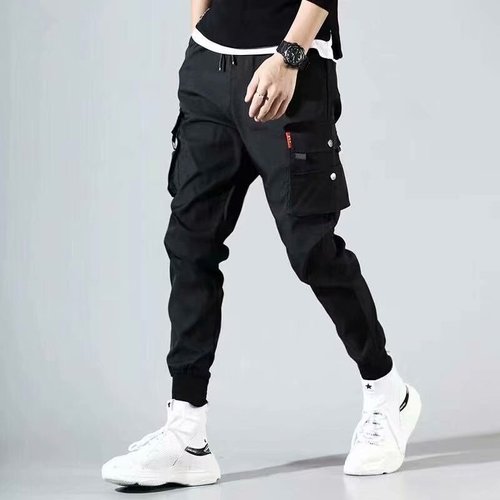 Cross-border youth pants men's trendy brand functional tactical paratrooper overalls national trend casual slim-fitting pants factory direct sales