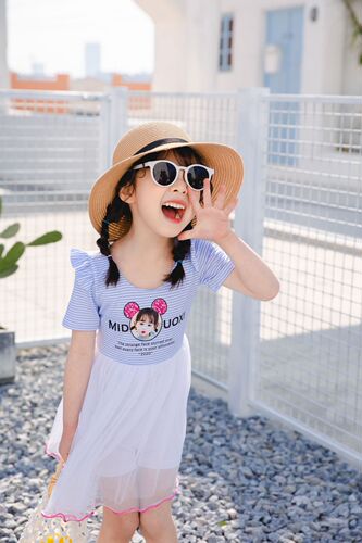 Children's unisex one-piece summer dress Korean style stylish little girl princess dress cute baby swimsuit