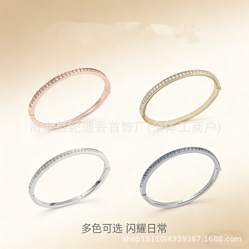 Live-Stream Hit Product Gvc Ji Jia High-Quality Single-Row Diamond Bracelet for Women, Light Luxury Design with a Sense of Sophistication, Inlaid with Small Diamonds