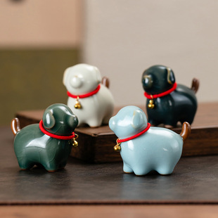 Creative Tea Pet from Ge Kiln, Suitable for Raising Exquisite Puppies, Cute Tea Set, Tea Tray Ornament, Small Accessory, High-Quality Tea Toy