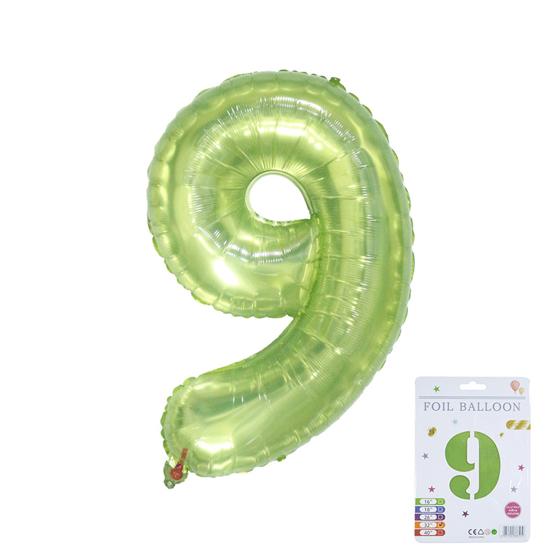 Globo digital de 32 pulgadas, embalaje de tarjeta de papel independiente, versión estadounidense, película de aluminio delgada, embalaje fino, papel de aluminio, globo de cumpleaños