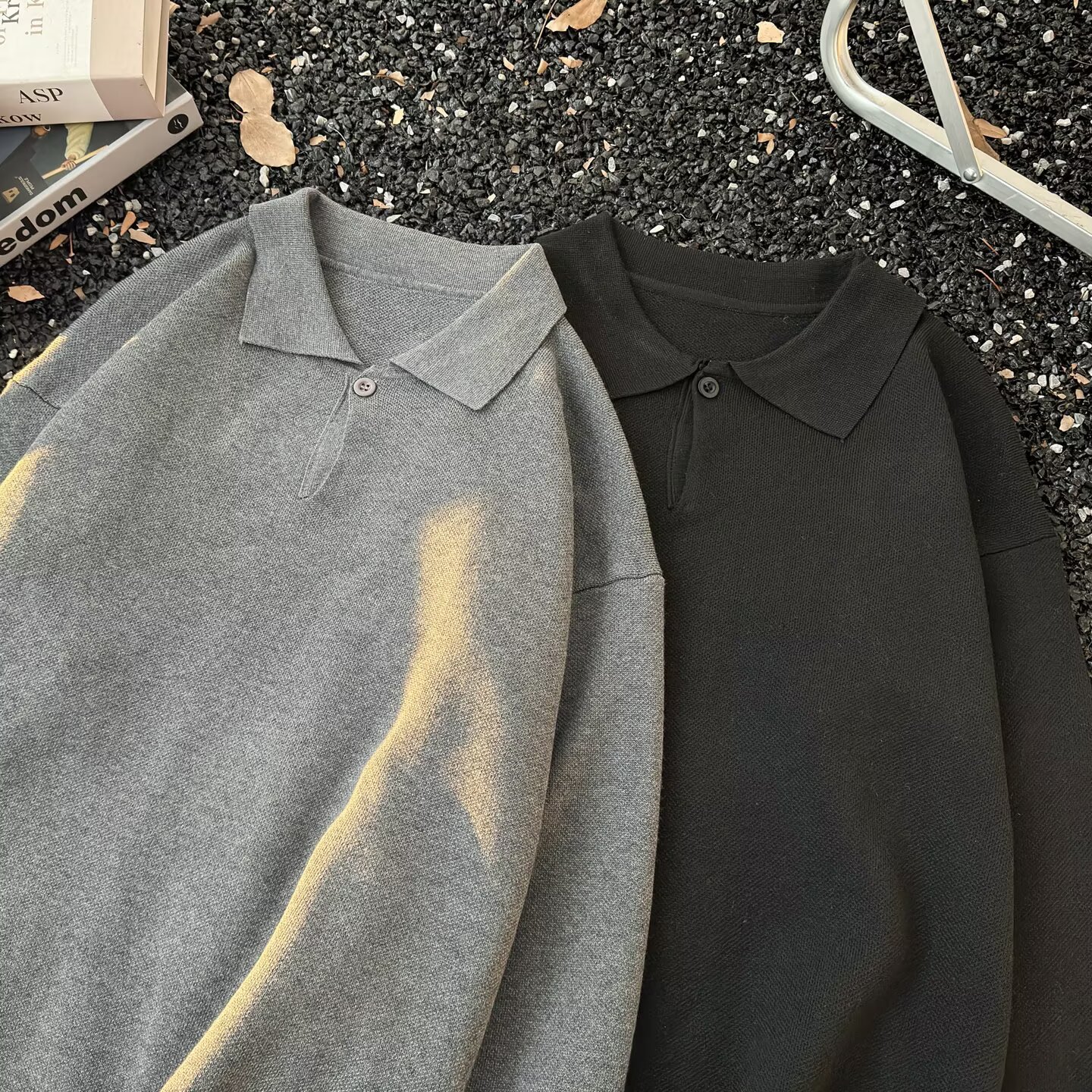 Half Turtleneck Sweater Cardigan Zipper Jacket Men's Autumn and Winter Korean Style Loose Casual Knitted Sweater